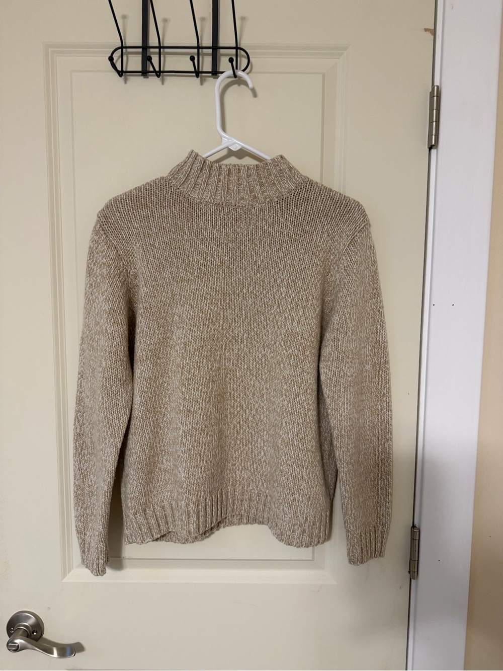 Vintage Jennifer Moore Beige Marled Turtleneck Sweater